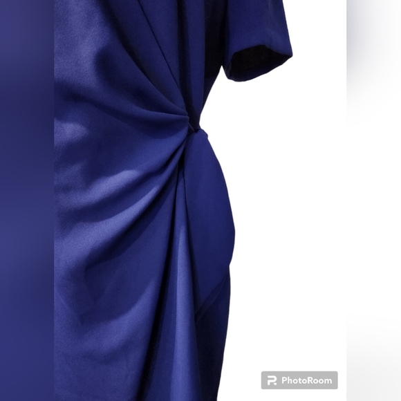 Vintage Braemar Blue Wrap Dress with Shoulder Pads - Picture 2 of 5